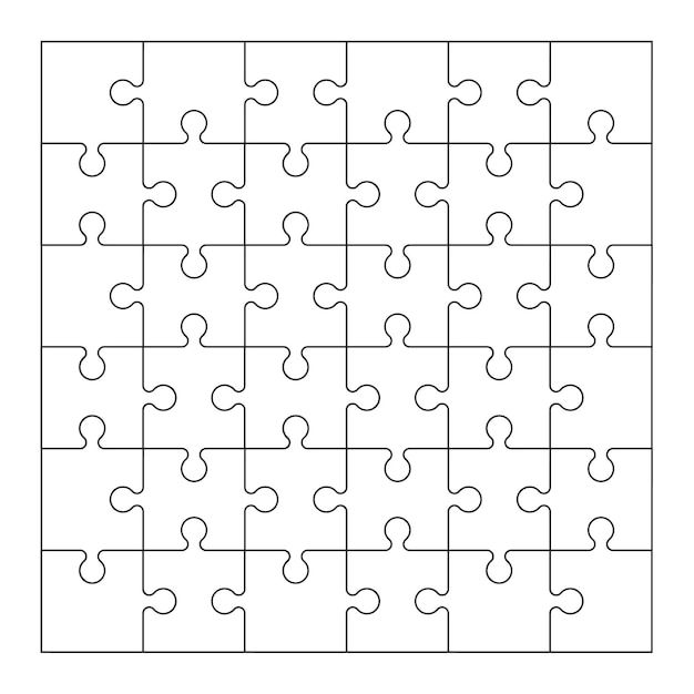 Vector vector illustration of jigsaw puzzle pieces outline