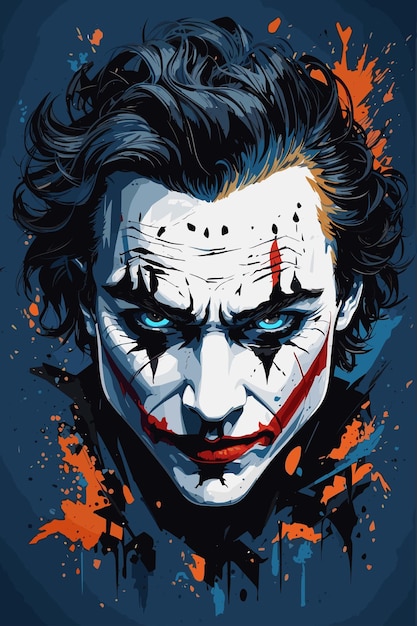 Vector vector illustration joker based on the film dark knights