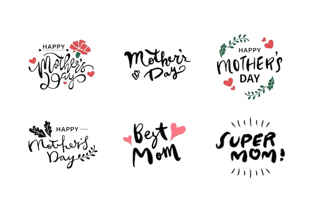 Vector vector illustration of joyous celebration of assorted written text for mother's day