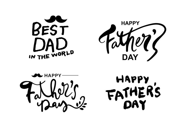Vector illustration of joyous celebration of Happy Father's Dayhand drawn lettering phrase