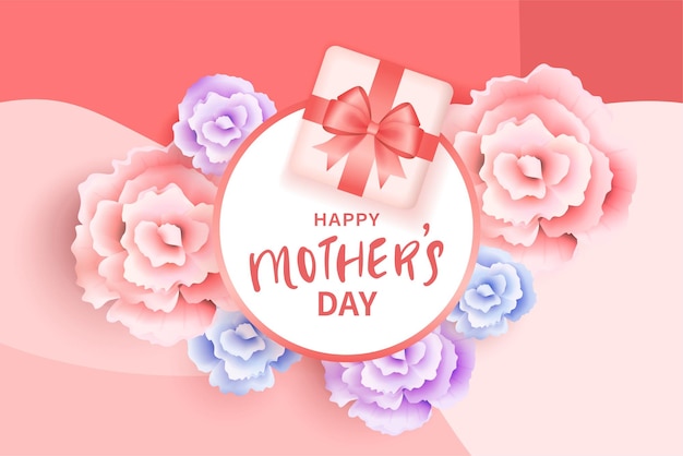 Vector illustration of joyous celebration of Happy Mother's Day