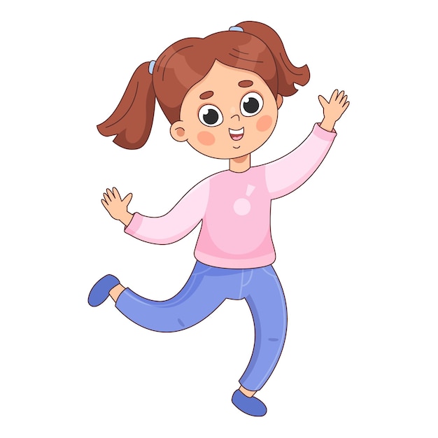 Vector illustration jumping girl