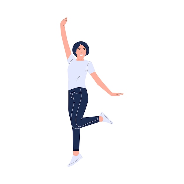 Vector vector illustration of a jumping person character