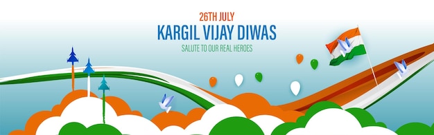 Kargil Vijay Diwas 배너에 대 한 벡터 일러스트 레이 션