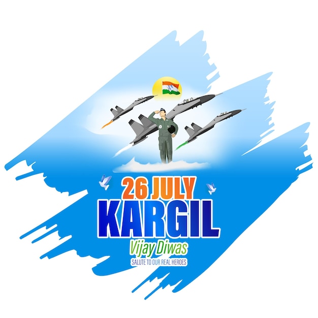 Illustrazione vettoriale per banner kargil vijay diwas