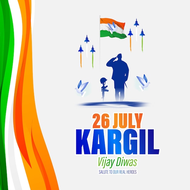 Illustrazione vettoriale per banner kargil vijay diwas