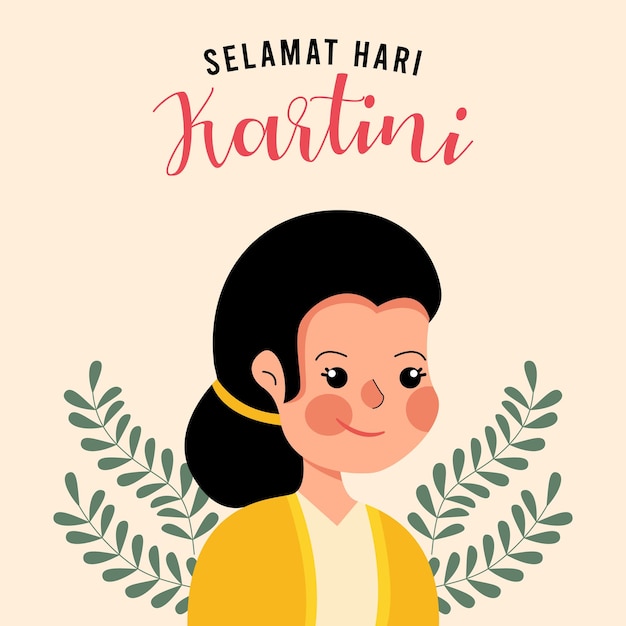 Vector vector illustration of kartini day greeting