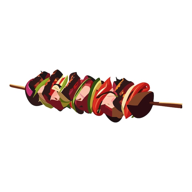 Vector vector illustration of kebab on white background