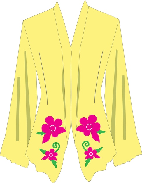クバヤ ニョニャまたはプラナカン クバヤの伝統的な衣装のベクトル イラスト