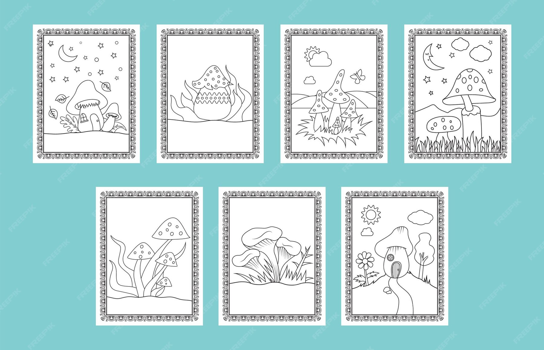 Premium Vector | Vector illustration of kids coloring book page with
