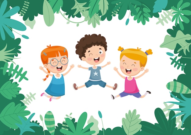 Vector vector illustration of kids nature