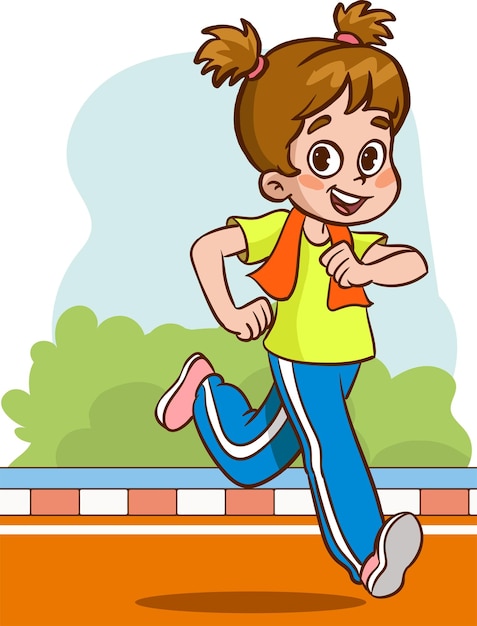 vector illustration of kids running race