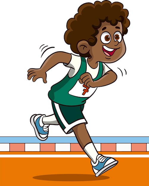 vector illustration of kids running race