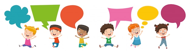 Vector illustration of kids speech bubble