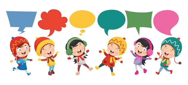 Vector illustration of kids speech bubble