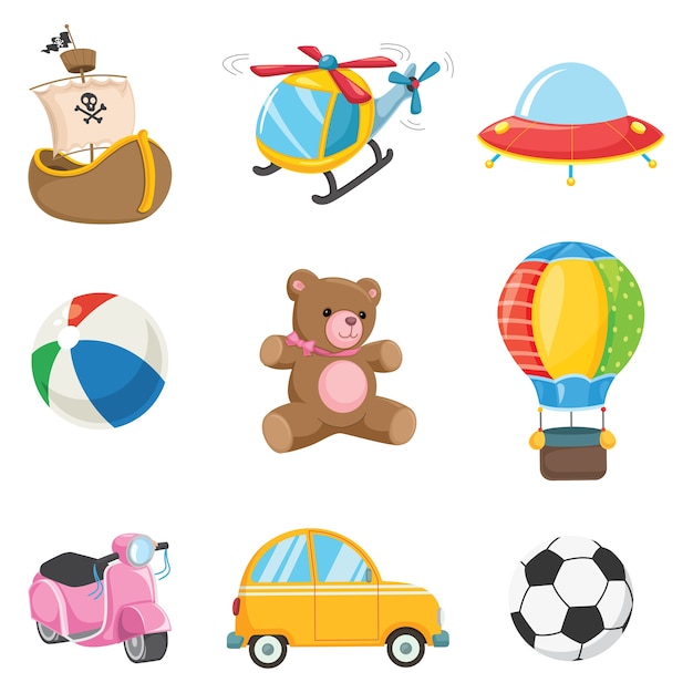 Vector illustration of kids toys