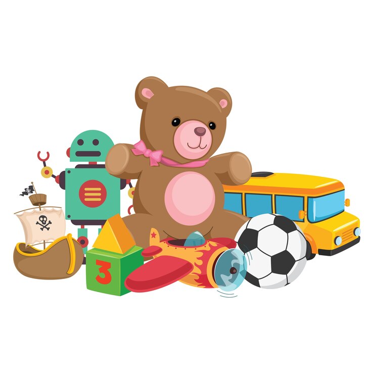 वेक्टर vector illustration of kids toys