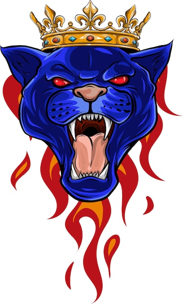 vector illustration of a king panther