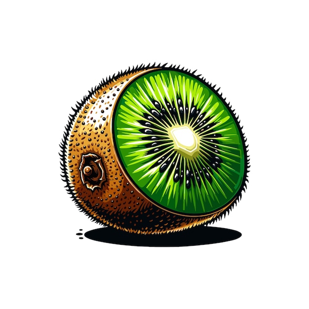 Vector vector illustration of a kiwi fruit slice