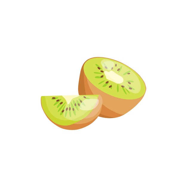 Vector vector illustration of a kiwi source of vitamin c and b