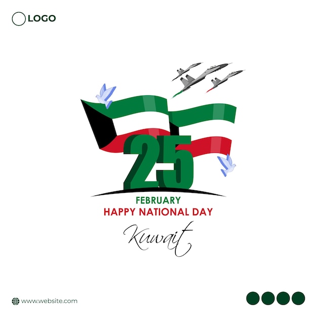 Vector illustration of Kuwait National Day social media feed template