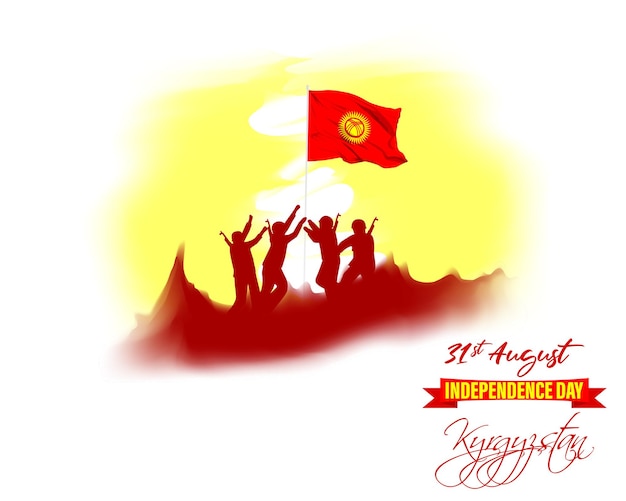 Vector vector illustration for kyrgyzstan independence day