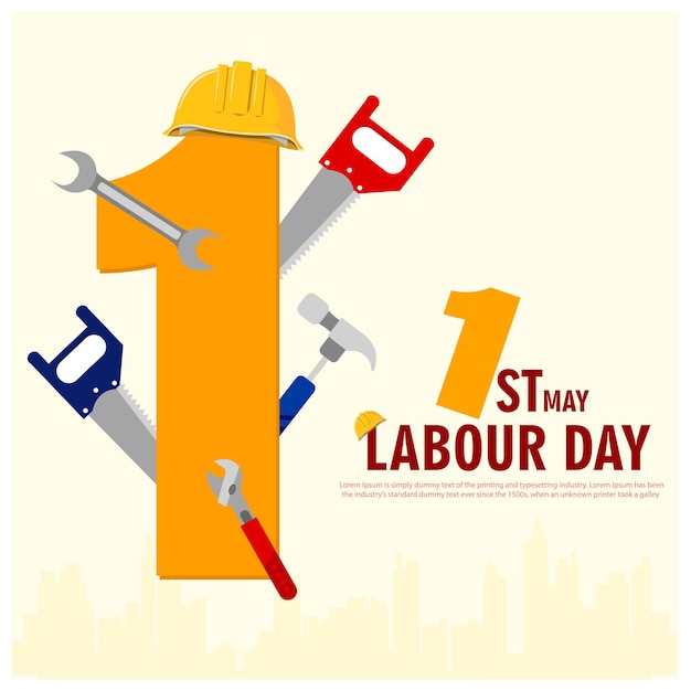 Vector illustration Labour Day Editable post banner template