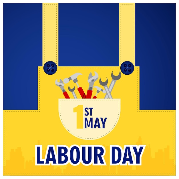 Vector illustration Labour Day Editable post banner template