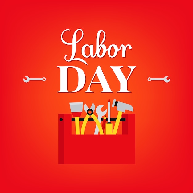 Vector illustration of labour day typography concept