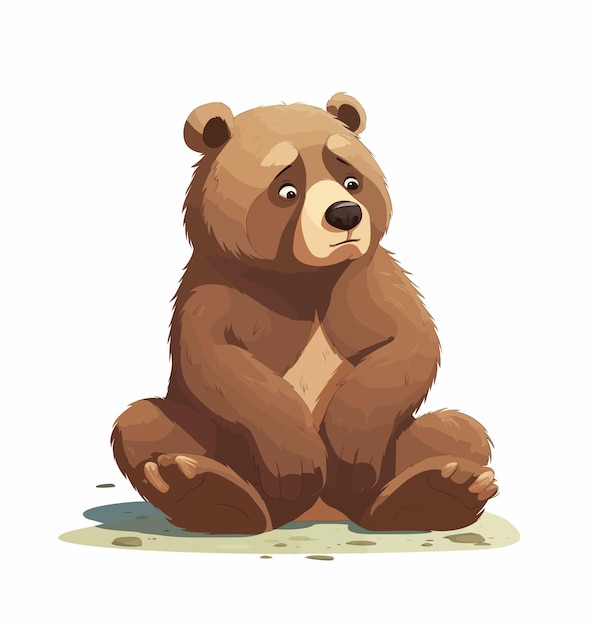 vector illustration a large wild bear is smiling