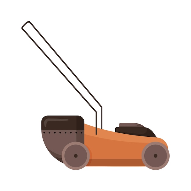 Vector illustration of lawn mower gardening and backyard care machine