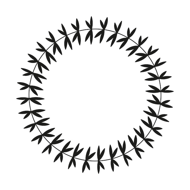 Vector vector illustration of leafy round frame