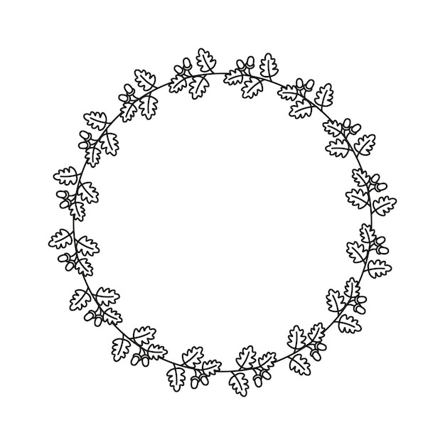 Vector illustration of Leafy Round Frame