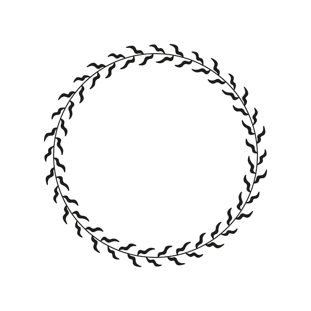 Vector illustration of Leafy Round Frame