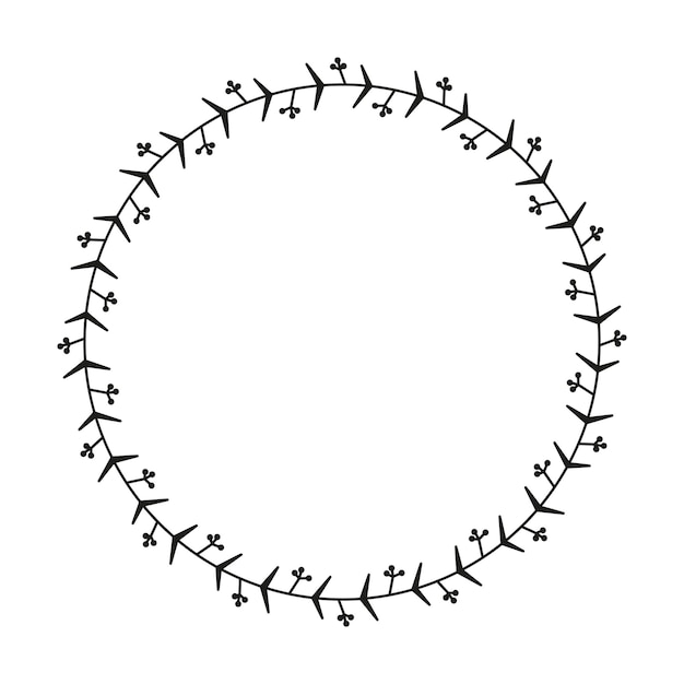 Vector illustration of Leafy Round Frame