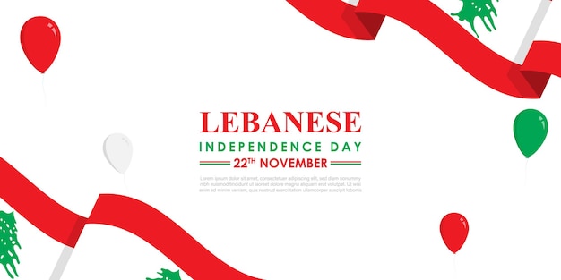 Vector illustration of Lebanon Independence Day social media feed template