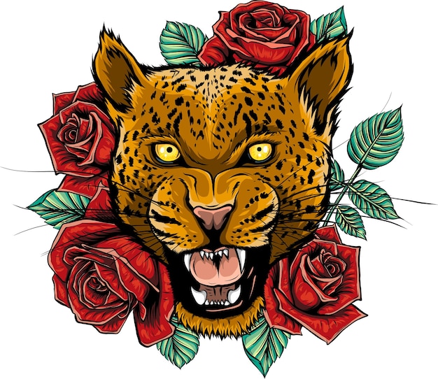 vector illustration of leopard head
