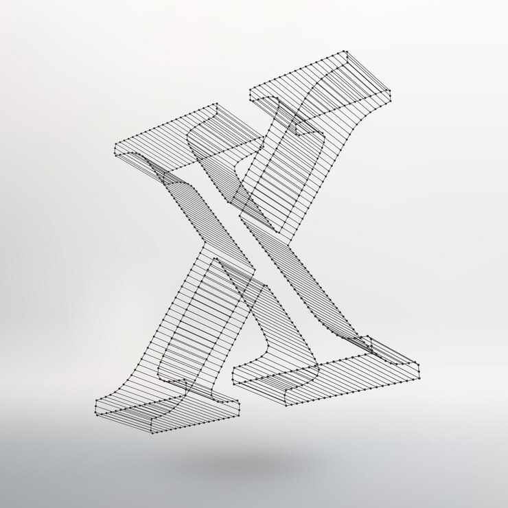Vector 흰색 바탕에 편지 l의 벡터 일러스트 레이 션. 메쉬 다각형의 글꼴입니다. 와이어 프레임 컨투어 알파벳입니다.