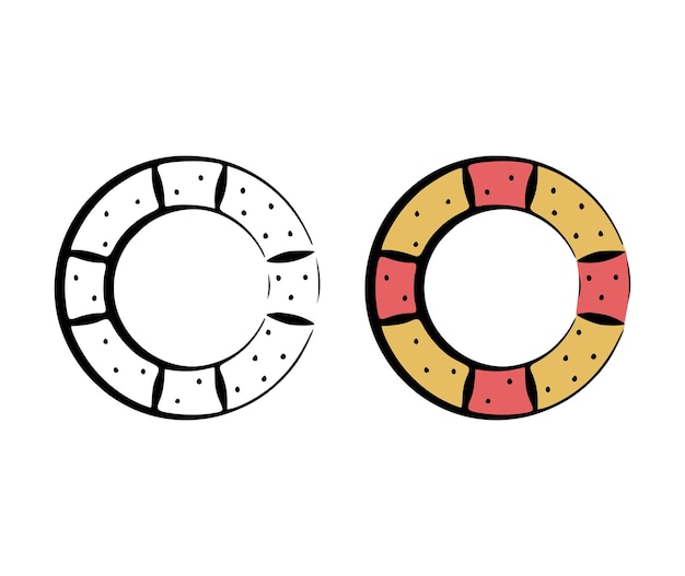 Illustrazione vettoriale di un bagnino in stile disegnato a mano su sfondo bianco