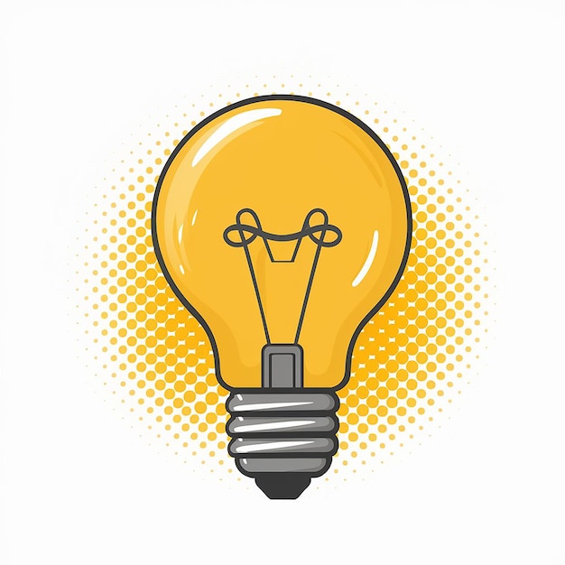 Vector vector illustration of a light bulb against a white background