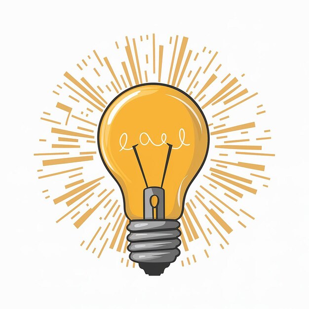 Vector vector illustration of a light bulb against a white background