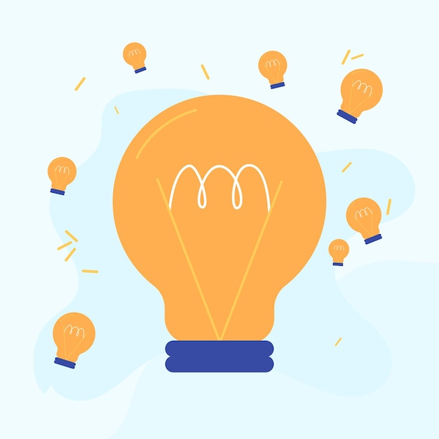 Vector illustration of light bulb icon background