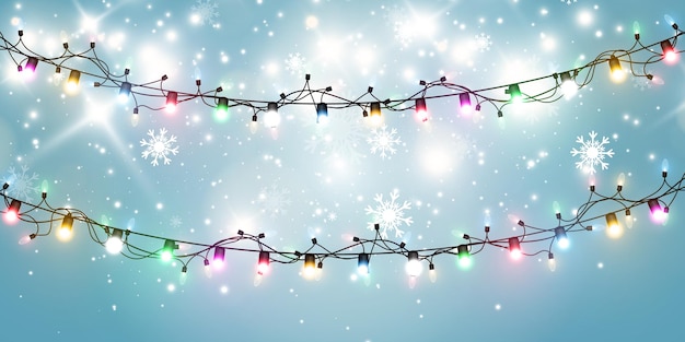 Vector illustration of a light garland on a transparent background