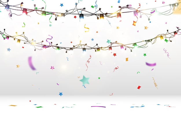 Vector illustration of a light garland on a transparent background