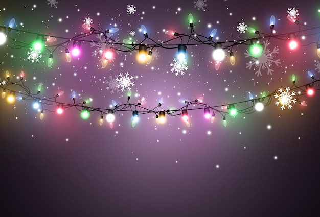 Vector illustration of a light garland on a transparent background