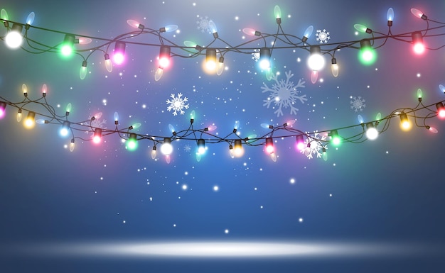 Vector illustration of a light garland on a transparent background