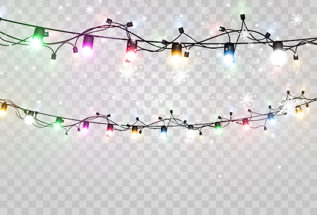 Vector illustration of a light garland on a transparent background