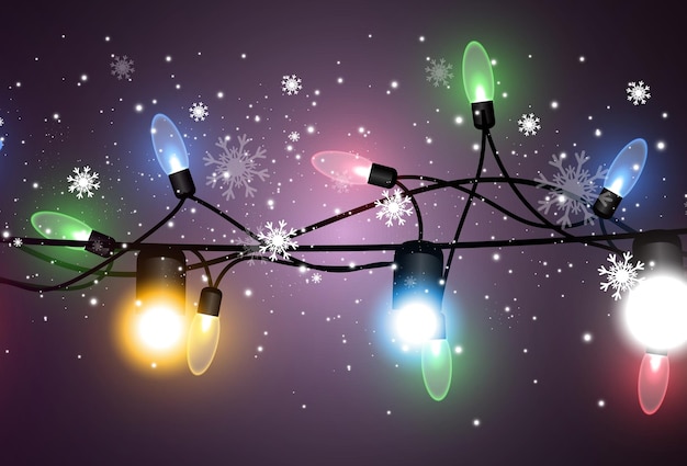 Vector vector illustration of a light garland on a transparent background