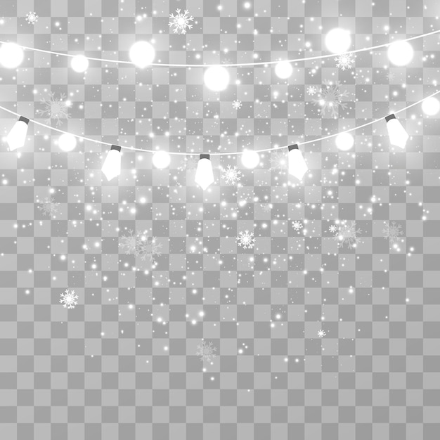 Vector illustration of a light garland on a transparent background