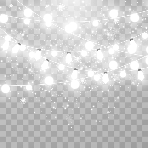 Vector illustration of a light garland on a transparent background